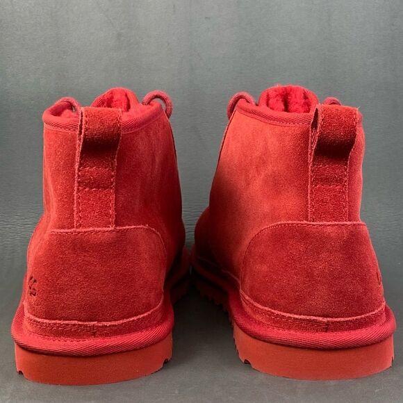 UGG Neumel Men Samba Red Suede Lace-up Wool Sockliner Chukka Boots shoes size - Picture 3 of 8